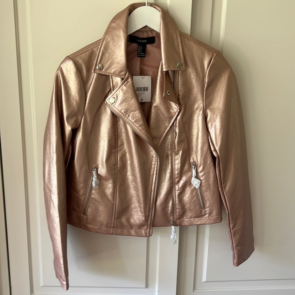 Forever 21 Faux leather pink jacket